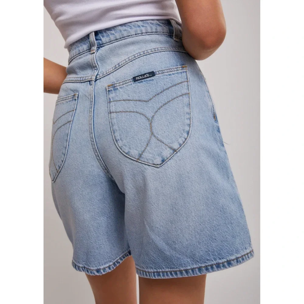 NEW ROLLA'S SUPER MIRAGE DENIM JEAN SHORTS FREE PEOPLE SZ 33